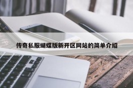 传奇私服蝴蝶版新开区网站的简单介绍