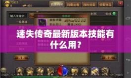 迷失传奇最新版本技能有什么用？